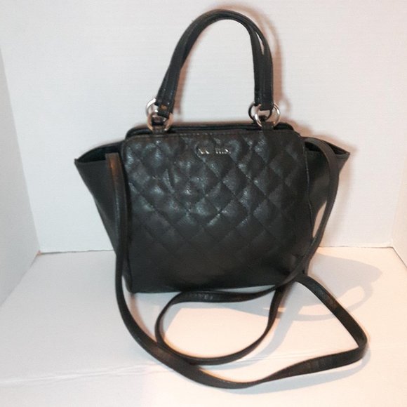 Nine West Crossbody Caviar Bag handbag Purse Black - Picture 1 of 10